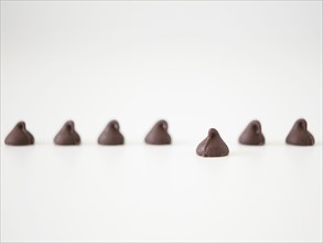 Chocolate sweets on white background, studio shot. 
Photo: Jessica Peterson