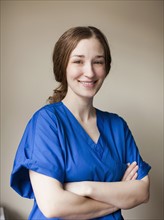 Portrait of young attractive female nurse. 
Photo : Jessica Peterson