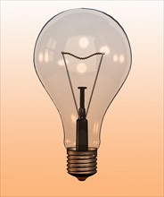 Single "light bulb" on coloured background. 
Photo: Calysta Images