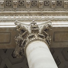 UK, London, Royal Exchange, Detail of column.