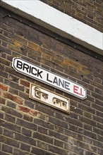 UK, London, Brick Lane sign.