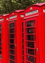 UK, London, Red telephone booths.