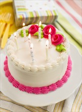 Cake with candles.