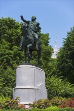USA, New York State, New York City, Union Square Park, Statue of George Washington.