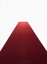 Studio shot of red carpet .