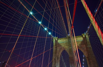 Brooklyn bridge at night.