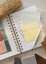 Notebook and color samples. Photo: Daniel Grill