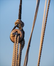 Close-up view of ropes on yacht deck. Photo: Daniel Grill