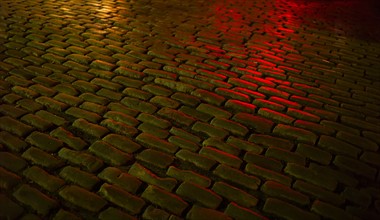 Cobblestone street. Portland, Maine.