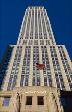 Low angle view of Empire State Building. New York City, New York.