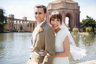 Portrait of young bride and groom. Photo: Jessica Peterson