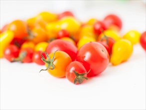 Studio Shot of various choice of Cherry Tomatoes. Photo: Jessica Peterson