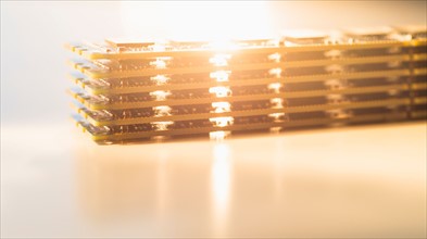 Studio shot of computer chips.
