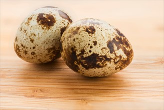 Studio shot of quail eggs.