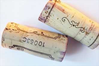 Two wine corks
