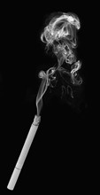 Negative image of smoking cigarette