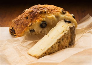 French cheese and olive bread.