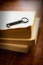 Antique book and key.
