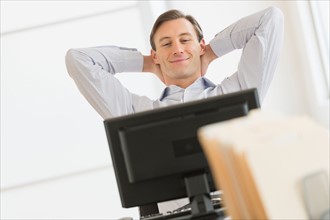 Office worker using computer.