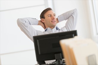 Office worker using computer.