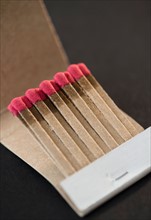 Studio shot of matchsticks in box