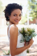 Portrait of bride with bouquet