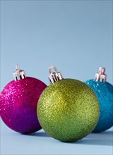 Three Christmas baubles