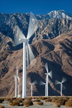 Wind turbines on desert