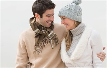 Couple in winter clothing.