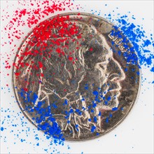 Studio shot of dollar coin.