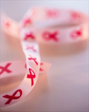 Studio Shot of breast cancer awareness ribbon