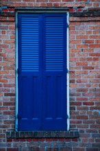 Blue window shutter, closed