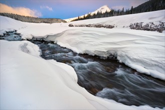 Winter stream on White River