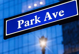 Detail of Park Avenue sign. New York City, New York.