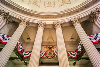 Decoration for first presidential inauguration at Federal Hall. New York City, New York.