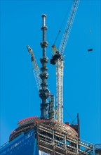 Crane on construction site of New World Trade Center. New York City, New York.
