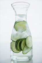 Close up of cucumber drink, studio shot