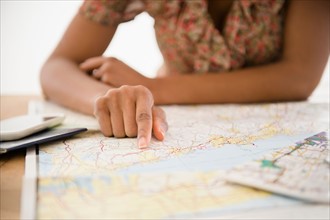 Woman planning trip