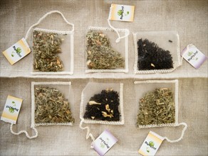 Studio Shot of selection of herbal tea