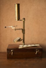Antique microscope.