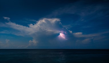 Jamaica. Dramatic sky with storm over sea.