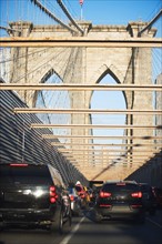 Cars on Brooklyn Bridge