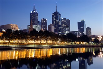 Cityscape with reflection in Yarra river