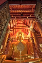 Interior view of temple with Budda statue