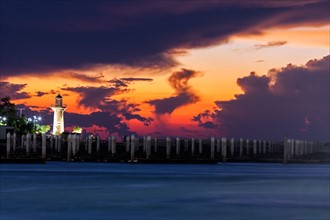 Lighthouse with dramatic sky in background