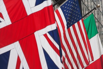 British, American and Italian flags