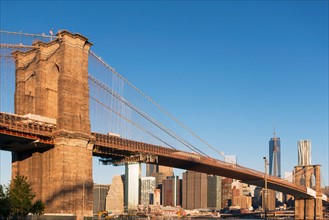 Brooklyn Bridge and cityscape in background
