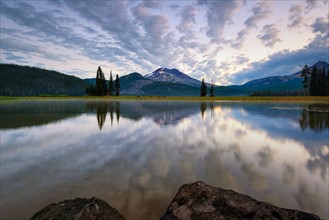 View of Sparks Lake at sunrise