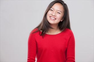 Portrait of happy teenage girl (16-17)