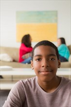 Portrait of teenage boy (14-15)